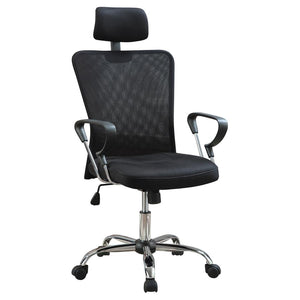 Black Mesh Office Chair with Headrest