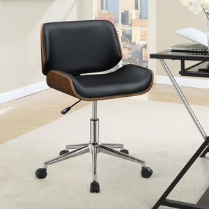 Mid Century Walnut Office Chair in Ecru or Black