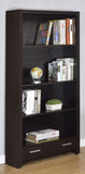 Skylar Cappuccino Bookcase with Storage Drawer