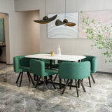 White Faux Marble 7 Piece Dining Set in 3 Color Options