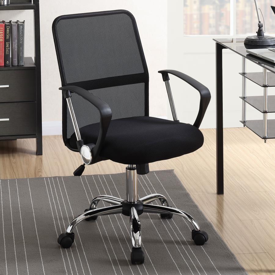 Black Office Chair with Mesh Backrest