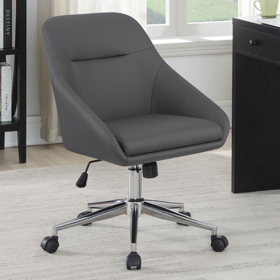 Jackie Leatherette Office Chair in Grey or Black