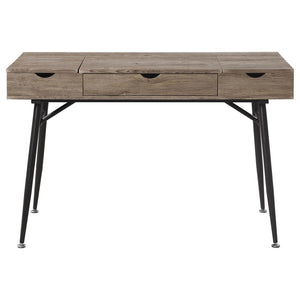 Rustic Driftwood Office Desk with Storage