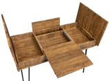 Rustic Amber Office Desk with Hidden Storage