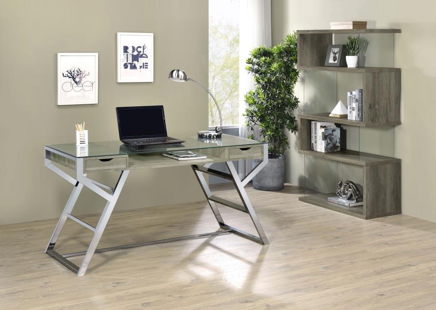 Grey Driftwood Modern Home Office Collection