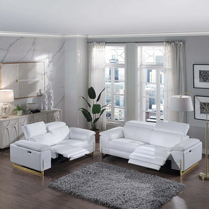 Aneta Living Room Collection in Black or White Leather