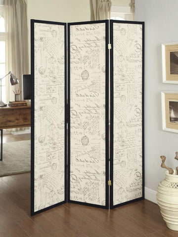 French Script Design Room Divider