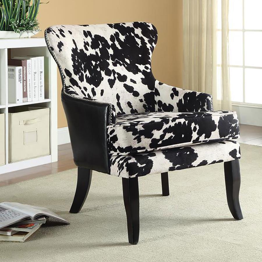 Cowhide Print Accent Chair