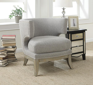 Dominic Barrel Back Accent Chair in Grey or White