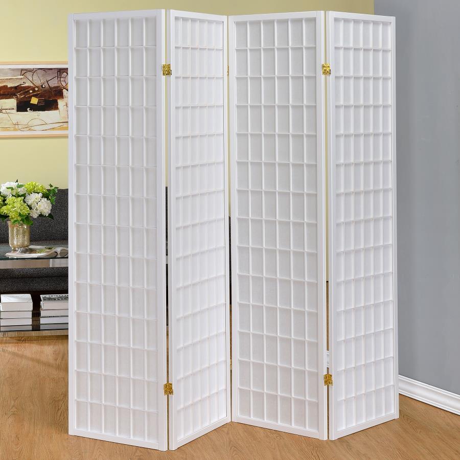Four Panel Room Divider in 3 Color Options