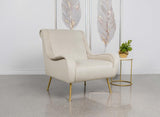 Upholstered Saddle Arms Accent Chair in 2 Color Options