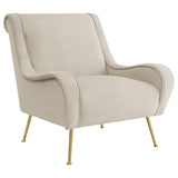 Upholstered Saddle Arms Accent Chair in 2 Color Options