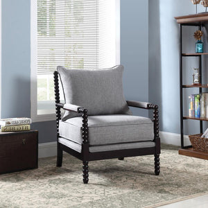 Spindle Fabric Accent Chair in 3 Color Options