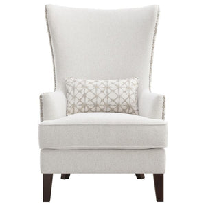 Latte Wing Back Accent Chair with Nail Heads
