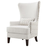 Latte Wing Back Accent Chair with Nail Heads