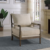 Spindle Fabric Accent Chair in 3 Color Options