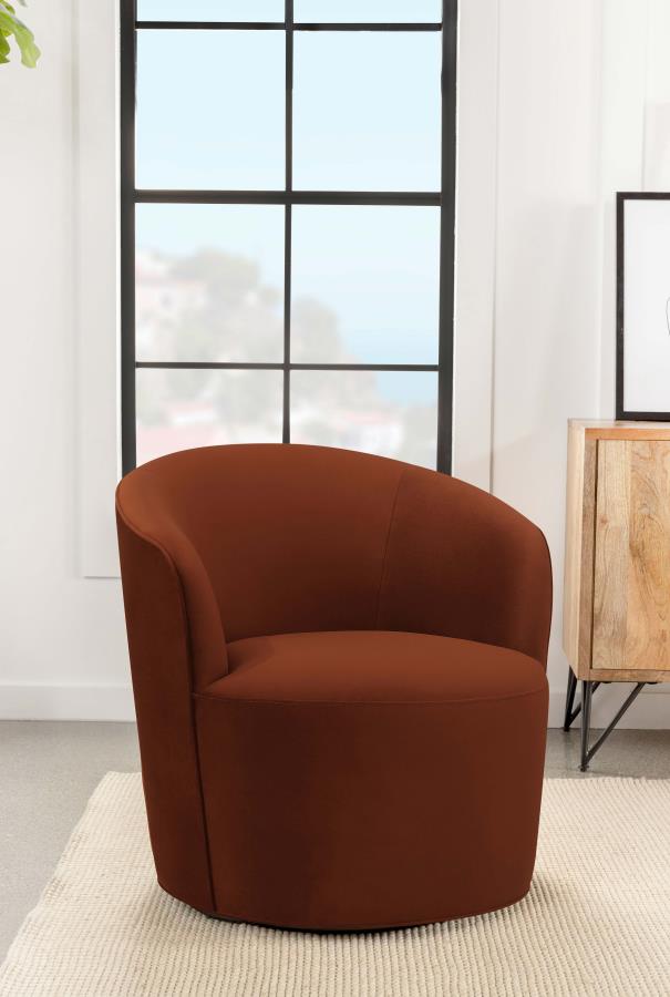 Barrel Back Swivel Accent Chair in 2 Color Options