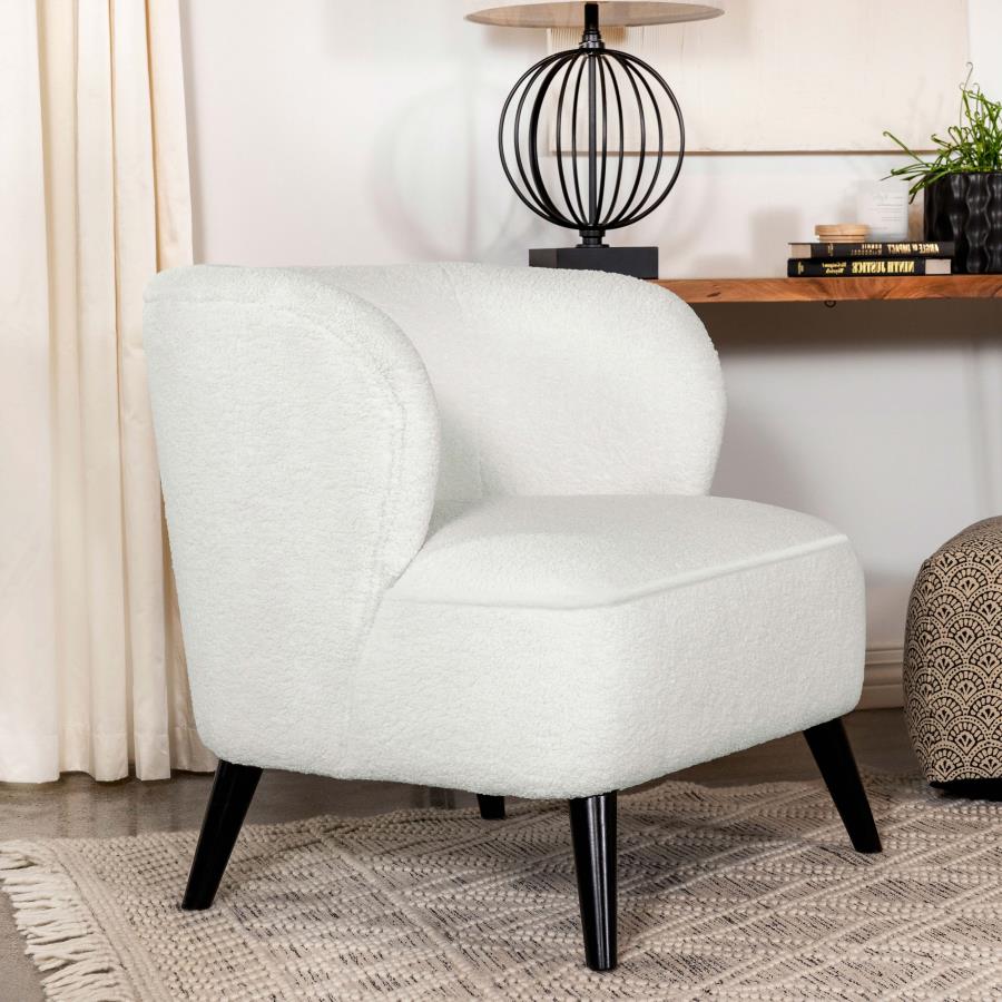 Faux Sheepskin Wing Back Accent Chair