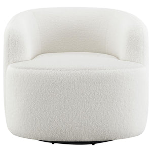 Faux Sheep Skin Swivel Accent Chair