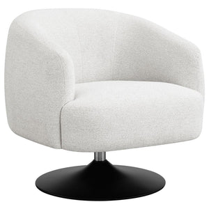 Beige Boucle Swivel Accent Chair