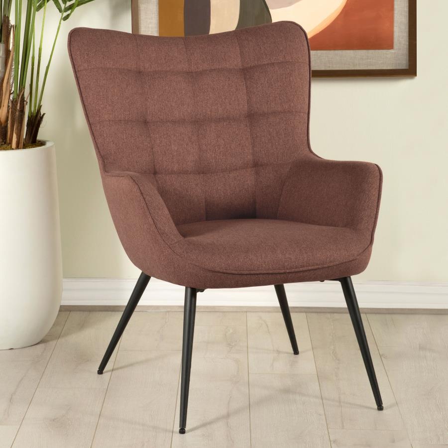 Tufted Mid Century Accent Chair in Rust or Grey