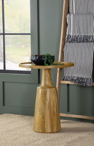 Round Accent Table in Black or Natural