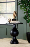 Round Pedestal Accent Table in Black or White