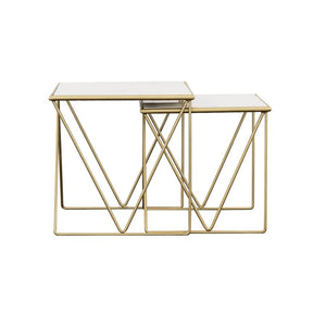 White Marble Top Nesting Table