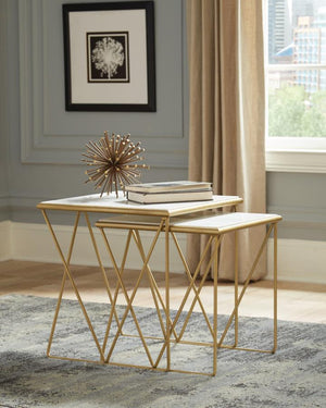 White Marble Top Nesting Table