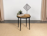 Chevron Pattern Accent Table with Tapered Legs