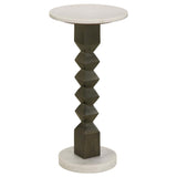 Round Dark Grey Pedestal Accent Table