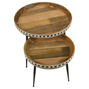 Bone Inlay Accent Nesting Table