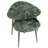 Green Marble Triangular Nesting Table