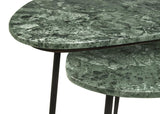 Green Marble Triangular Nesting Table