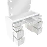 Gina White Hollywood Style Vanity with Stool