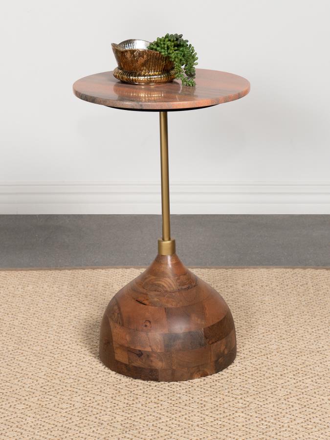 Peach Marble Top Accent Table