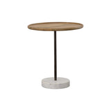 Mango Accent Table with Marble Base in Green or White