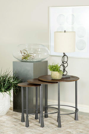 Industrial Round Accent Nesting Table