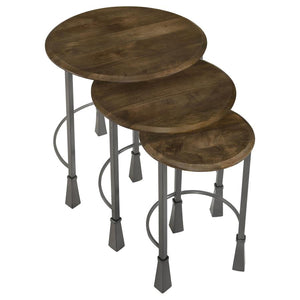 Industrial Round Accent Nesting Table