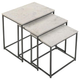 White Marble 3-Piece Nesting Table