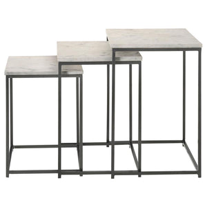 White Marble 3-Piece Nesting Table