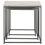 White Marble 3-Piece Nesting Table