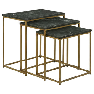 Green Marble 3-Piece Nesting Table