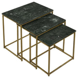 Green Marble 3-Piece Nesting Table