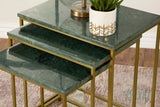 Green Marble 3-Piece Nesting Table