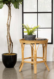 Round Rattan Accent Table in Black or Natural