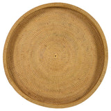 Round Rattan Accent Table in Black or Natural