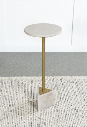 Round Marble Accent Side Table