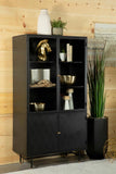 Industrial Black Display Cabinet with Glass Door