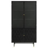 Industrial Black Display Cabinet with Glass Door